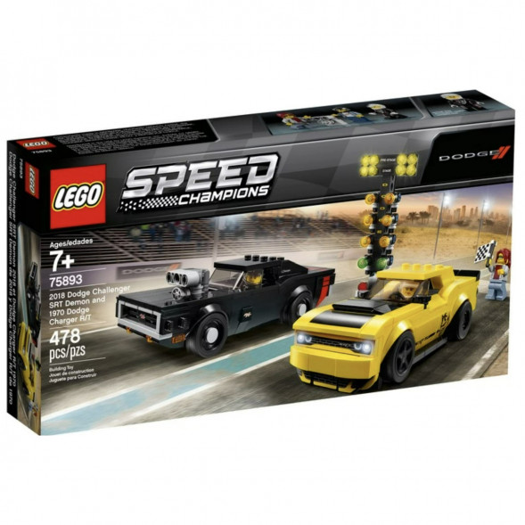 Конструктор LEGO Speed Champions 75893 2018 Dodge Challenger SRT Demon и 1970 Dodge Charger R/T в Чебоксарах