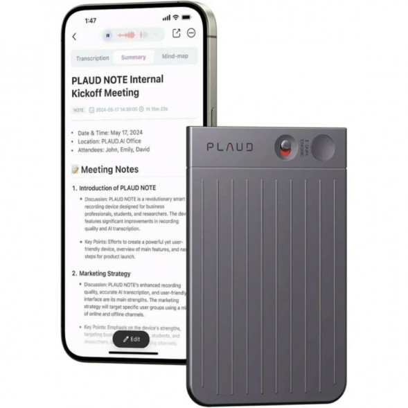 Диктофон Plaud Note NB-100 ChatGPT 64ГБ, Black в Чебоксарах