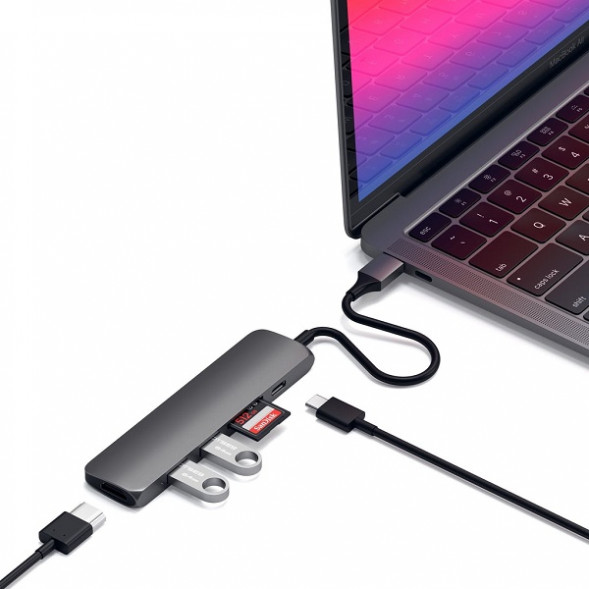 USB-C адаптер Satechi Type-C Slim Multiport Adapter V2 (ST-SCMA2M) в Чебоксарах
